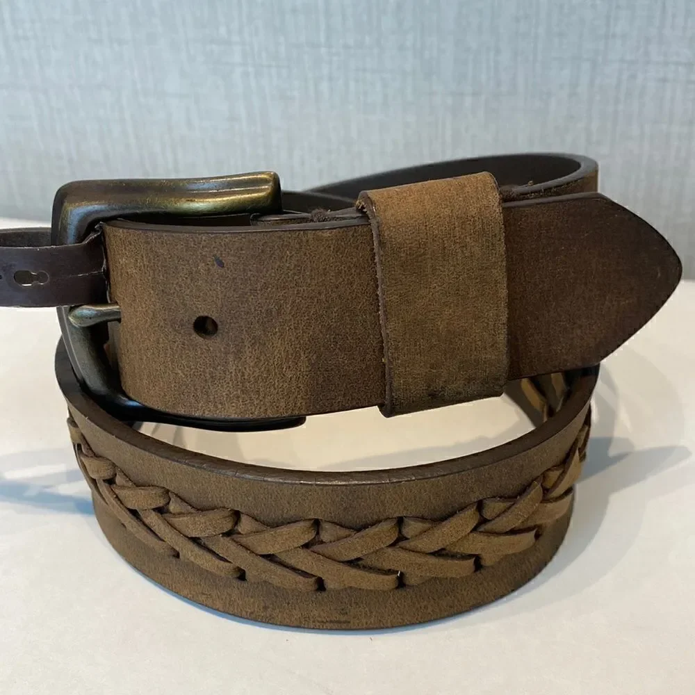 NEW Nocona Leather Belt Brown Size 26 Woven Braided 2454244